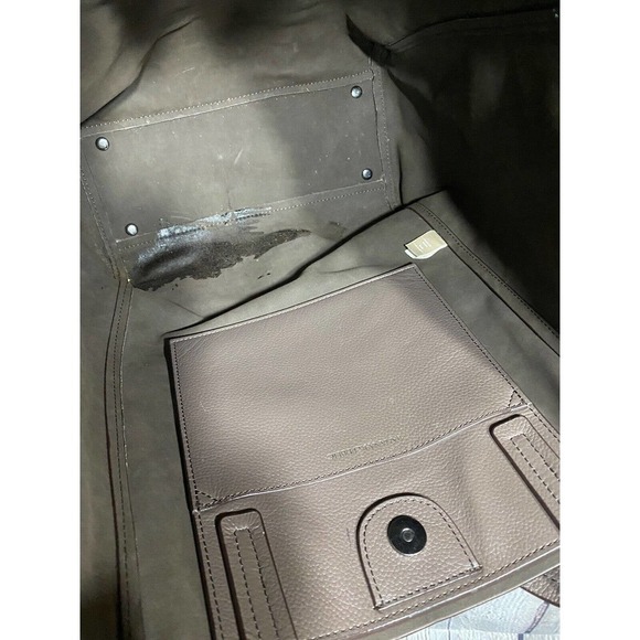 Banana republic large brown genuine leather and fur purse / tote - Picture 4 of 5